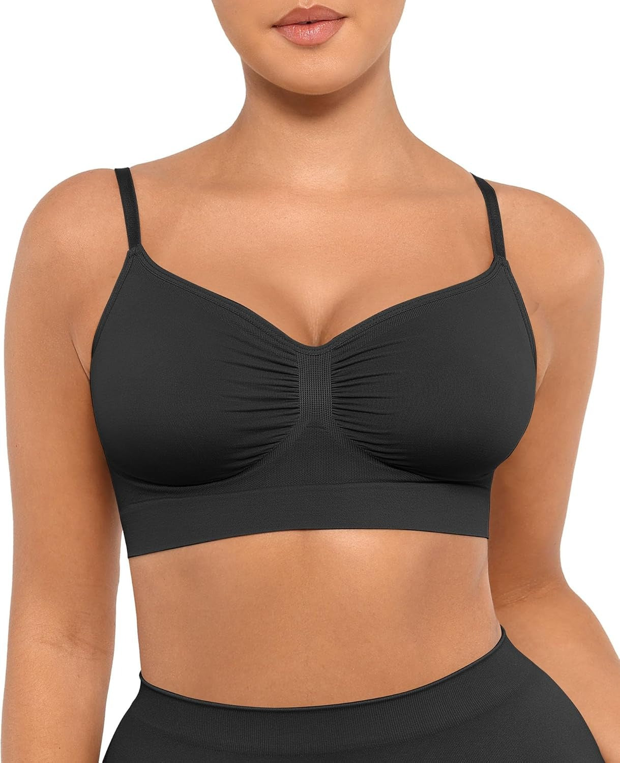 Women's Wireless Sculpt Bra Comfort Bralettes No Underwire Unlined Cami Bra Seamless Tshirt Bras Sports Bra Bralette Basic Comfortable Fit Womenswear Everyday Deals For You Days